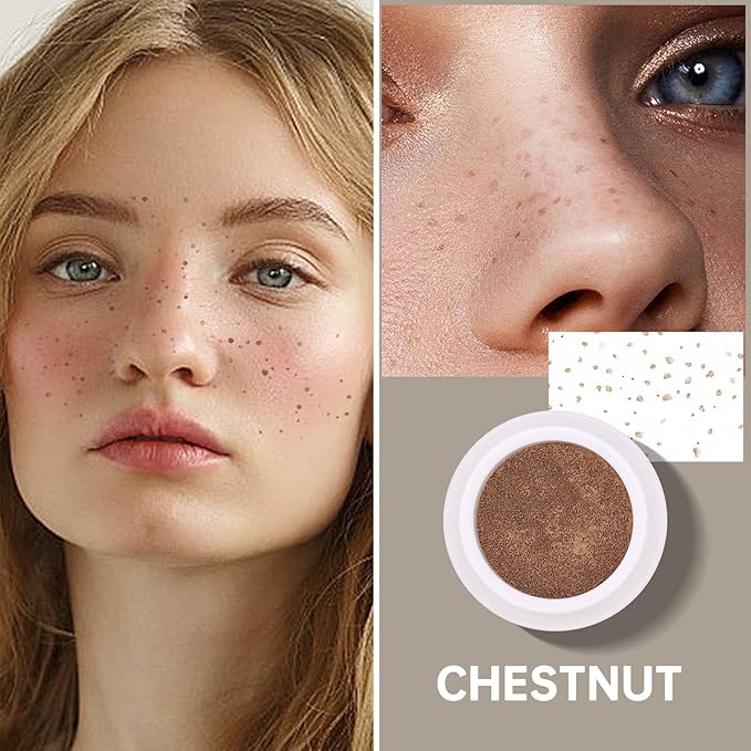 Freckle Stamp Natural Like Freckle Pen Makeup Fake Freckles Cushion Waterproof Long Lasting Quick Dry, Get Sun-kissed Stars Makeup Freckle in One Press, Chestnut, 15g-BrightBean Baby