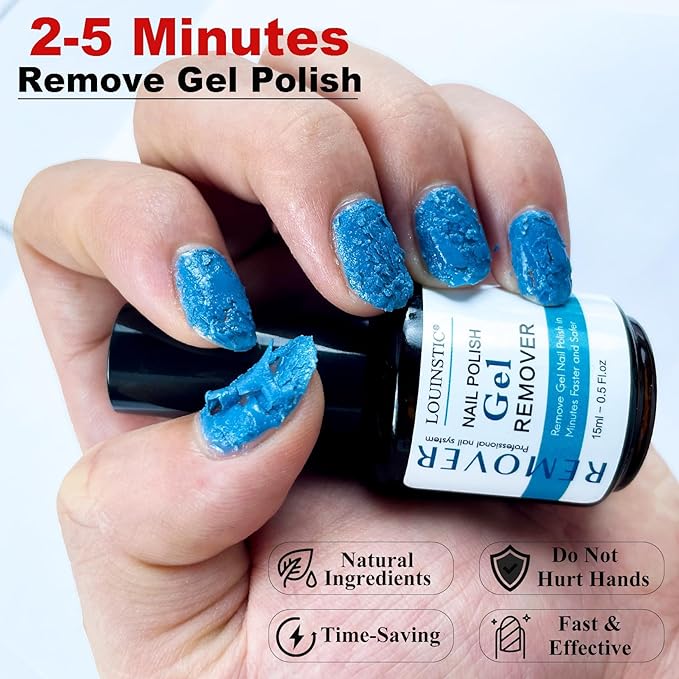 2PCs Gel Nail Polish Remover - 30ML,Fast & Easy, with Roller Cuticle Oil, No Need to Wrap and Soak, Remove Gel Polish in 2-5 Minutes at Home, No Damage to Nails, with Cuticle Pusher Tool,Nail File-BrightBean Baby