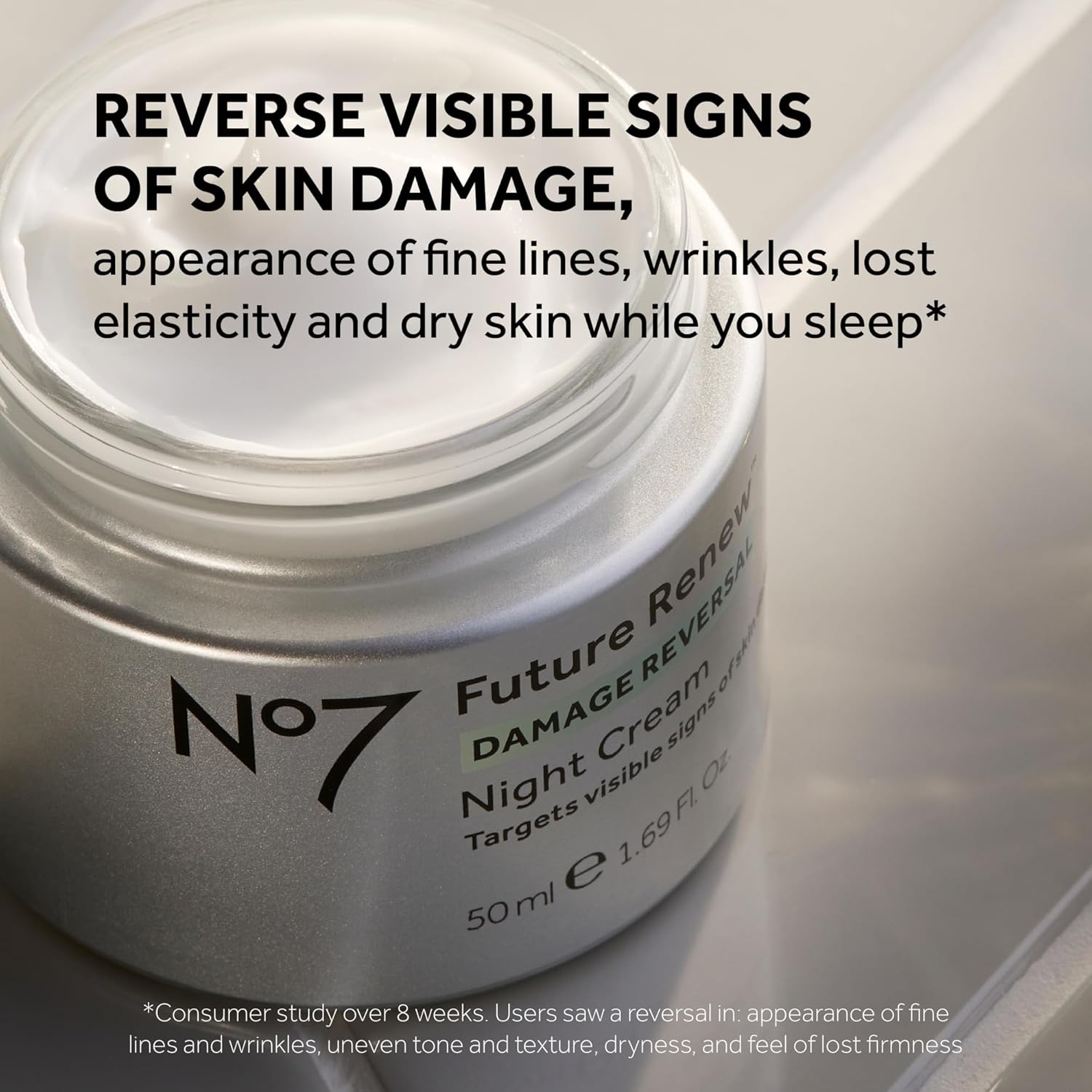 No7 Future Renew Damage Reversal Night Cream - Anti Aging Face Moisturizer - Infused with Peptide Technology to Reverse Visible Signs of Damage - Skin Barrier Repair for Dry Skin (1.69 Oz)-BrightBean Baby
