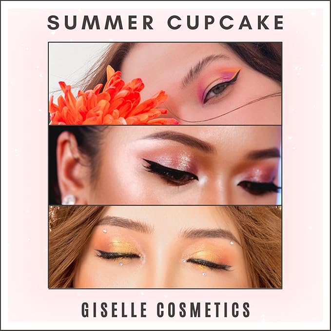 Summer Cupcake Mineral Eye Shadow Pallet, Organic Makeup Kit with Brown Eyeshadow, Nutural Eyeshadow, Mineral Powder, Contour Kit, Highlighter Palette, Hypoallergenic Eyeshadow-BrightBean Baby