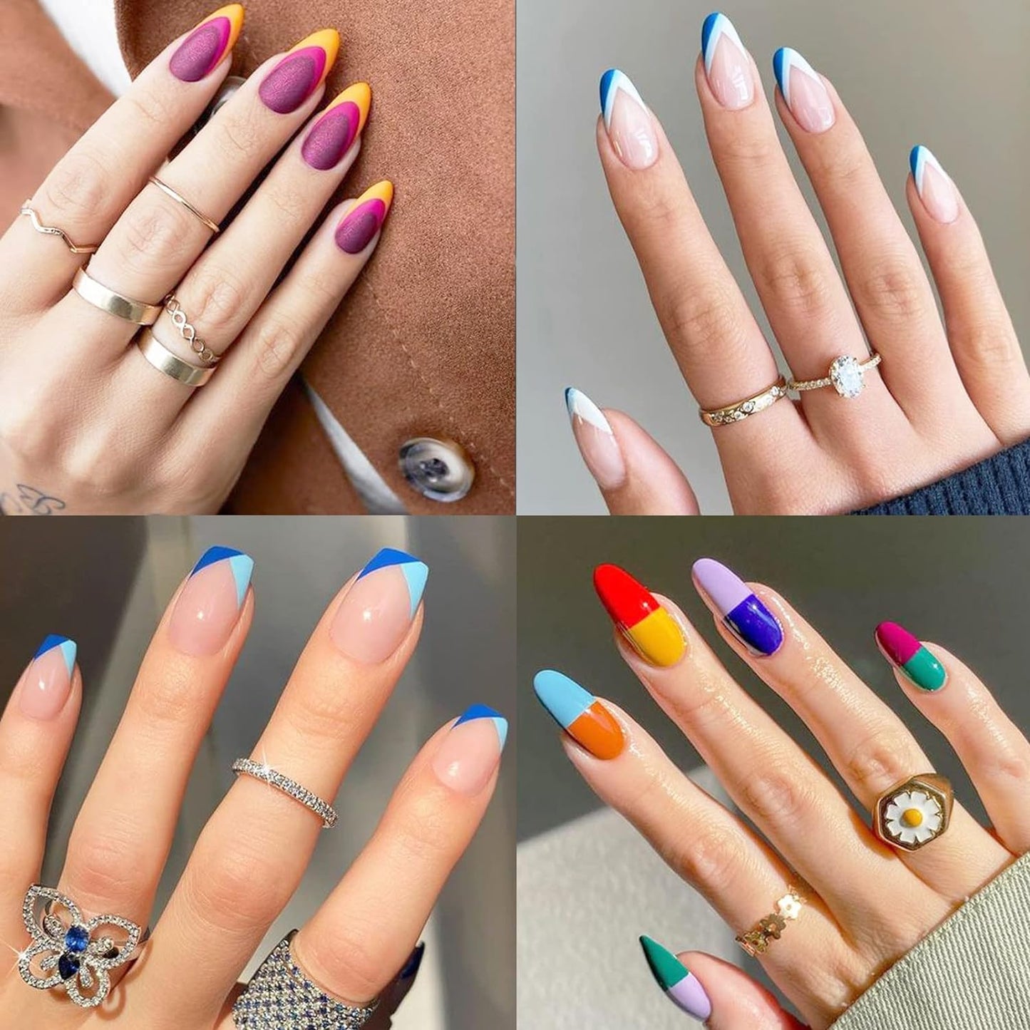 1860 Pcs French Tip Nail Guides, Self-Adhesive French V-Shaped Moon Shaped Manicure Strip Stickers for Edge Auxiliary Black DIY Decoration Stencil Tools(5 Designs, 36 Sheets)-BrightBean Baby