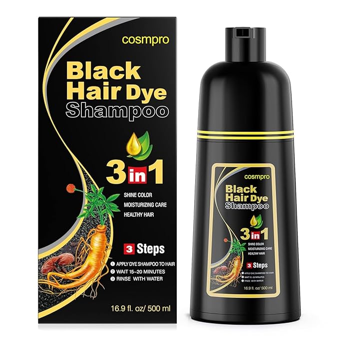 Black Hair Dye Shampoo 3 in 1 for Women/Men for Gray Coverage Instant Hair Color Shampoo Semi Permanent Champu Para Cana-BrightBean Baby