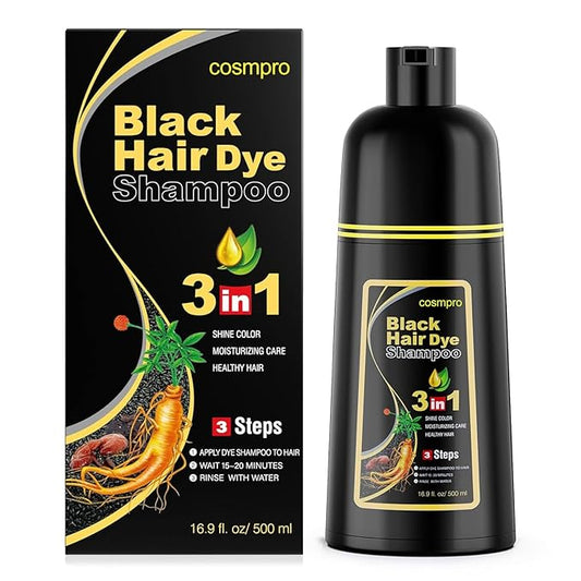 Black Hair Dye Shampoo 3 in 1 for Women/Men for Gray Coverage Instant Hair Color Shampoo Semi Permanent Champu Para Cana-BrightBean Baby