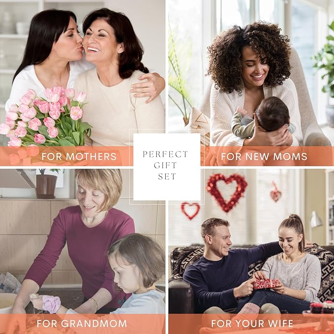 Spa Gift Set with Robe - 7 pc for New Mothers Postpartum Moms & Expecting- Luxurious Gift Set w Jasmine Candle Honey Lotion Coconut Oatmeal Body Scrub - All-Natural for Self-Care. Push present.-BrightBean Baby