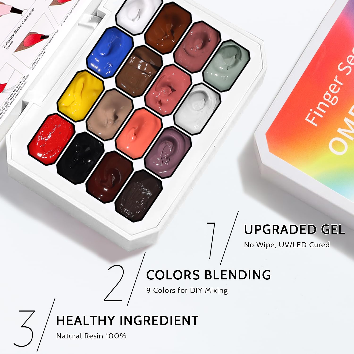 Sponge Pat Paint Nail Gel, Ombre Nails Gradient Gel Nail Blush Blooming Aura Nails Drawing Stripper Floral Painting DIY Nail Art, No Wipe, UV/LED Curing (16 Colors C)-BrightBean Baby