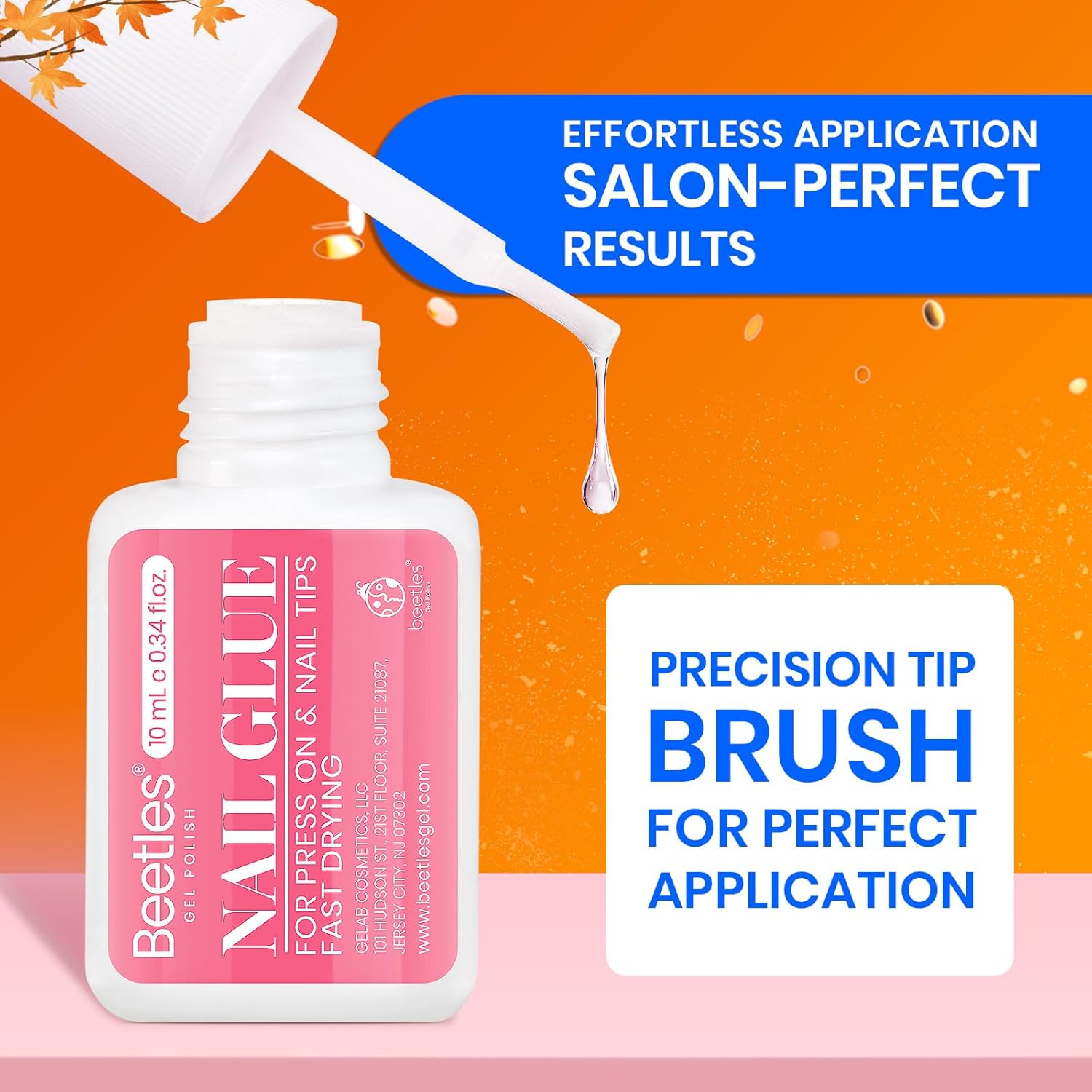 Beetles 10ML Super Strong Nail Glue for Press Ons, Nail Tips, Acrylic Nails No Uv Light Needed Nail Bond Brush in Nail Glue for Press On Nails Fake Nails Long Lasting for Beginners DIY Home-BrightBean Baby