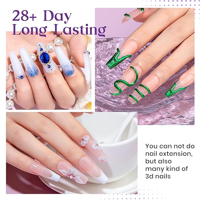 MIZHSE Solid Builder Gel for Nails, 60g White 3D Gel Nail Art Sculpting Non-Sticky Carving Hard Extension Soak Off UV LED for Salon Manicure Home DIY-BrightBean Baby