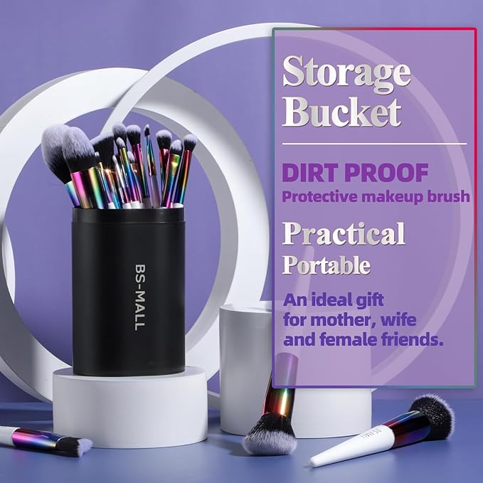 BS-MALL Makeup Brushes Makeup Tools Kit Premium Synthetic Powder Foundation Contour Concealers Lip Brushes Set 18 Pcs-BrightBean Baby