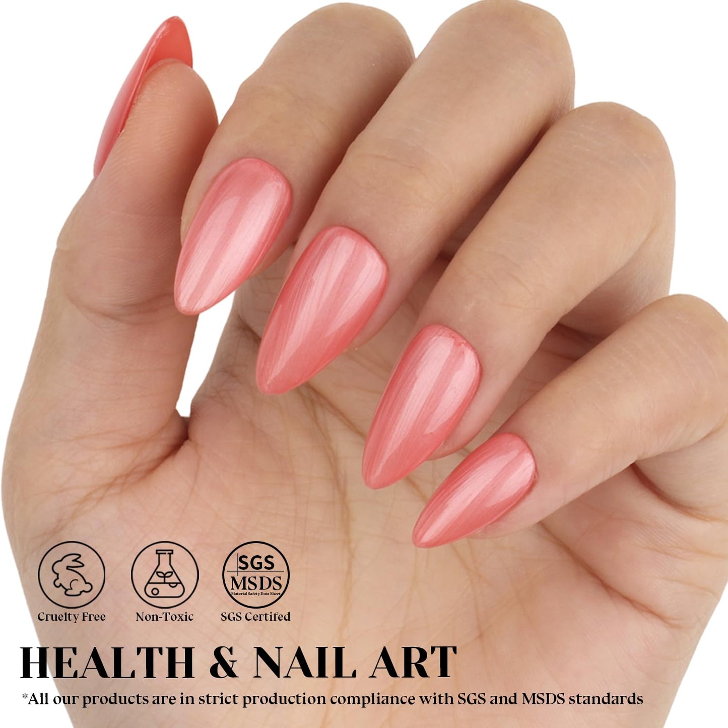 Coral Pearl Gel Nail Polish - 0.51 fl oz Pearl Coral Pink Shimmer Gel Polish for Manicure Salon or DIY Nail Art At Home - GP0025-BrightBean Baby