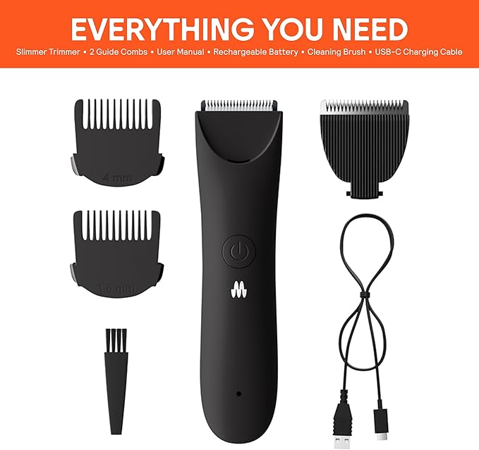 MERIDIAN Slimmer Trimmer – Electric Razor for Women, Bikini Line & Pubic Hair Trimmer, Rechargeable & Waterproof, Painless, Flawless Shave for Sensitive Skin, Gentle, Quiet & Travel-Friendly, Onyx-BrightBean Baby
