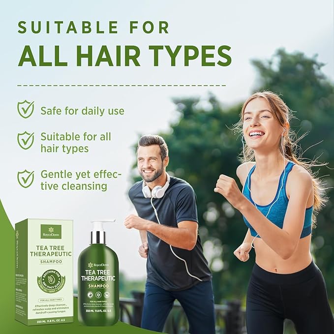 Roycederm Tea Tree Antifungal Shampoo: Folliculitis Shampoo for Dry Scalp, Dandruff, and Itchy Scalp - Medicated Clarifying shampoo with Tea Tree Oil, Paraben & Sulfate Free - 2 Pack-BrightBean Baby