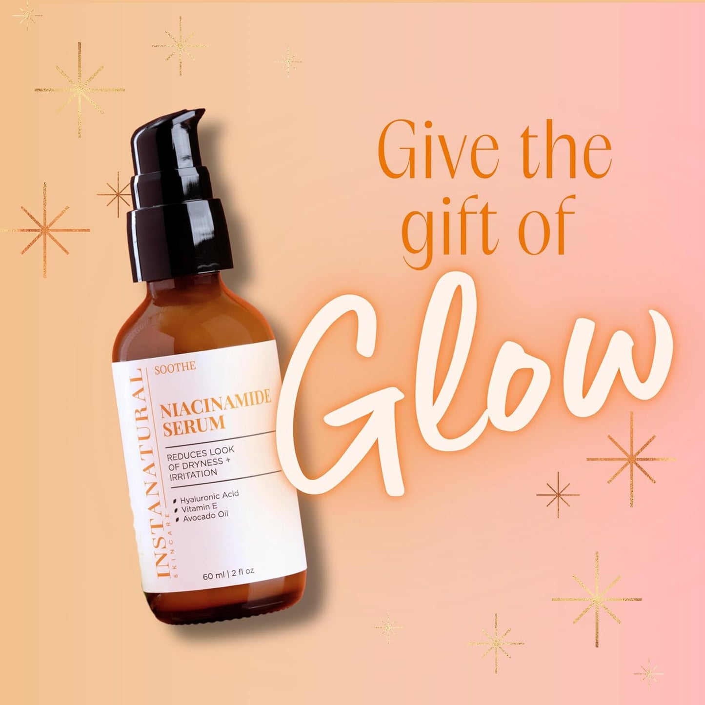 InstaNatural Niacinamide Face Serum, Hydrates, Soothes, Reduces Irritation, Redness, Lines, Wrinkles, and Other Signs of Aging, with Hyaluronic Acid and Vitamin E, 2 Fl Oz-BrightBean Baby