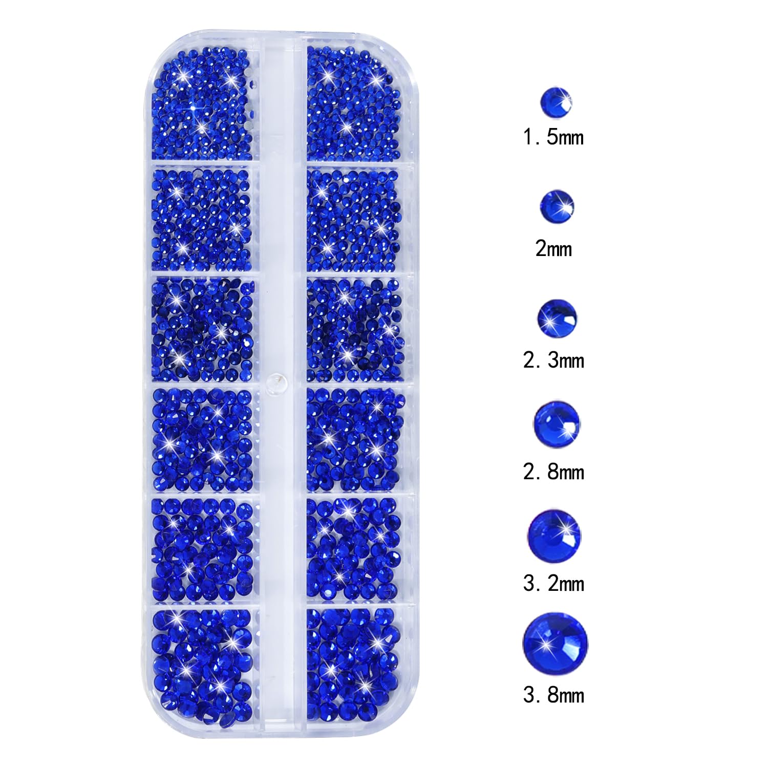 HNUIX Nail Rhinestones - 3D Multi Shape Size, Blue Nail Gems, Flat Back, with Kit, for Nail Art, DIY Decorations-BrightBean Baby