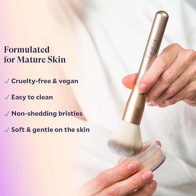 Fièra Finishing Powder Brush - Custom Facial Brush for Loose Powder - Quick & Easy Application - Lightweight & Easy to Clean - Pairs Perfectly with Fièra HD Matte Finishing Powder-BrightBean Baby