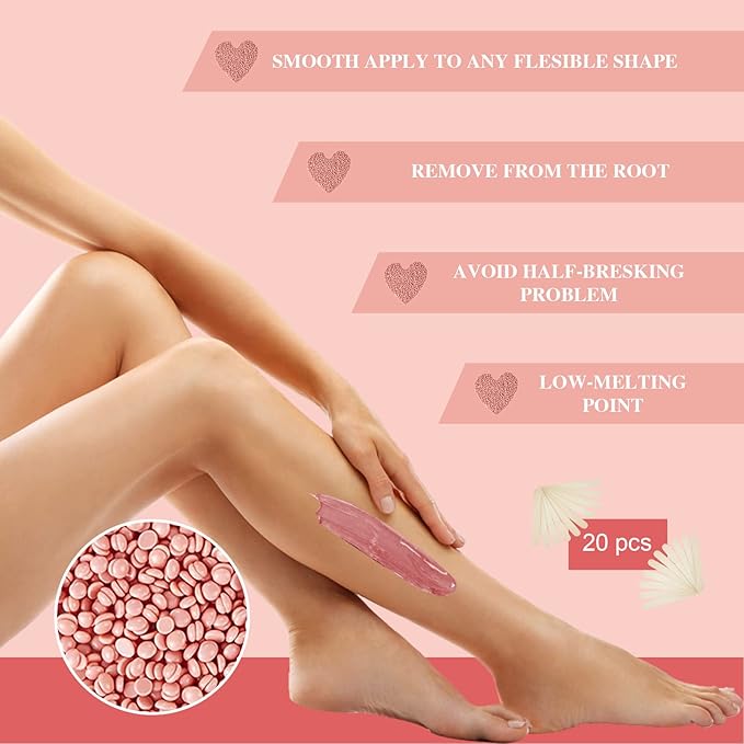 Wax Beads Bulk, 52.8oz Depilatory Painless Wax Beans Quick Hair Removal for Body Skin, Long Lasting for Back, Chest, Leg, At Home Waxing Choice-BrightBean Baby
