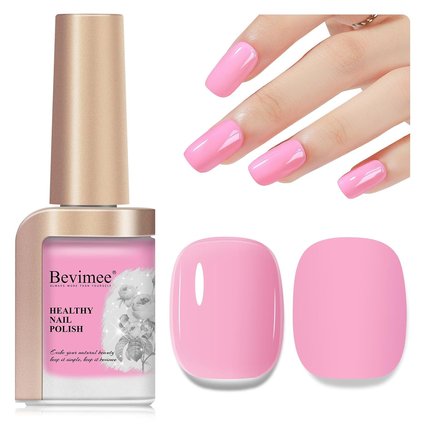 Nail Polish Light Pink Quick Dry Nail Lacquer Sheer Color, Regular Barbie Pink Fast Dry Fingernail Polish Bulk Non Gel Long-Lasting DIY Salon Gift For Women-BrightBean Baby