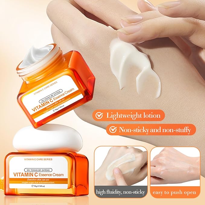 Vitamin C skin routine kit for women - face wash and moisturizer set - facial kit for women -toner face wash serum eye cream-BrightBean Baby