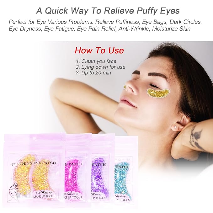 Ice Under Eye Patches Eye Mask Lip Care Gel Pads Treatment Mask Lip Mask, Cooling Eye Lip Gel Masks Cold Hot Therapy for Wrinkles Firming Swelling Cosmetic Bruising Reusable 7 Pack-BrightBean Baby