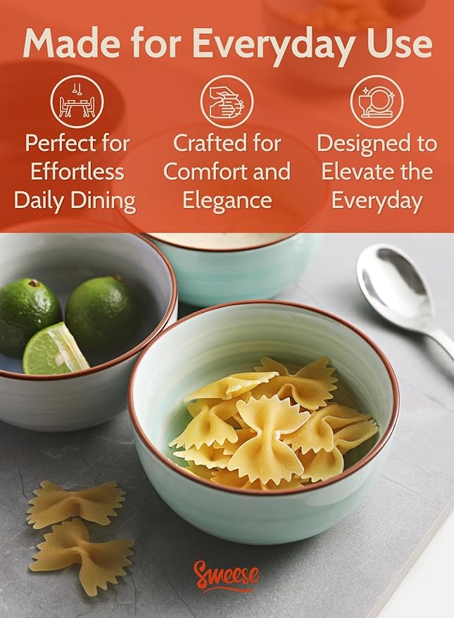 Sweese 4 Oz Porcelain Bowls Set - 6 Pack Mini Dipping Dessert Bowls, Microwave Dishwasher Safe, Multicolor