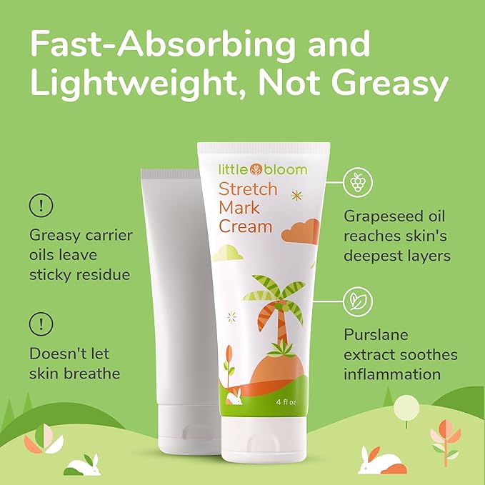 Stretch Mark Cream for Pregnancy w/ Shea Butter, Vitamin C & E - Stretch Mark Cream for Pregnancy, Belly Butter for Pregnancy, Stretch Mark Treatment, Pregnancy Lotion for Belly, Stretch Marks Removal-BrightBean Baby