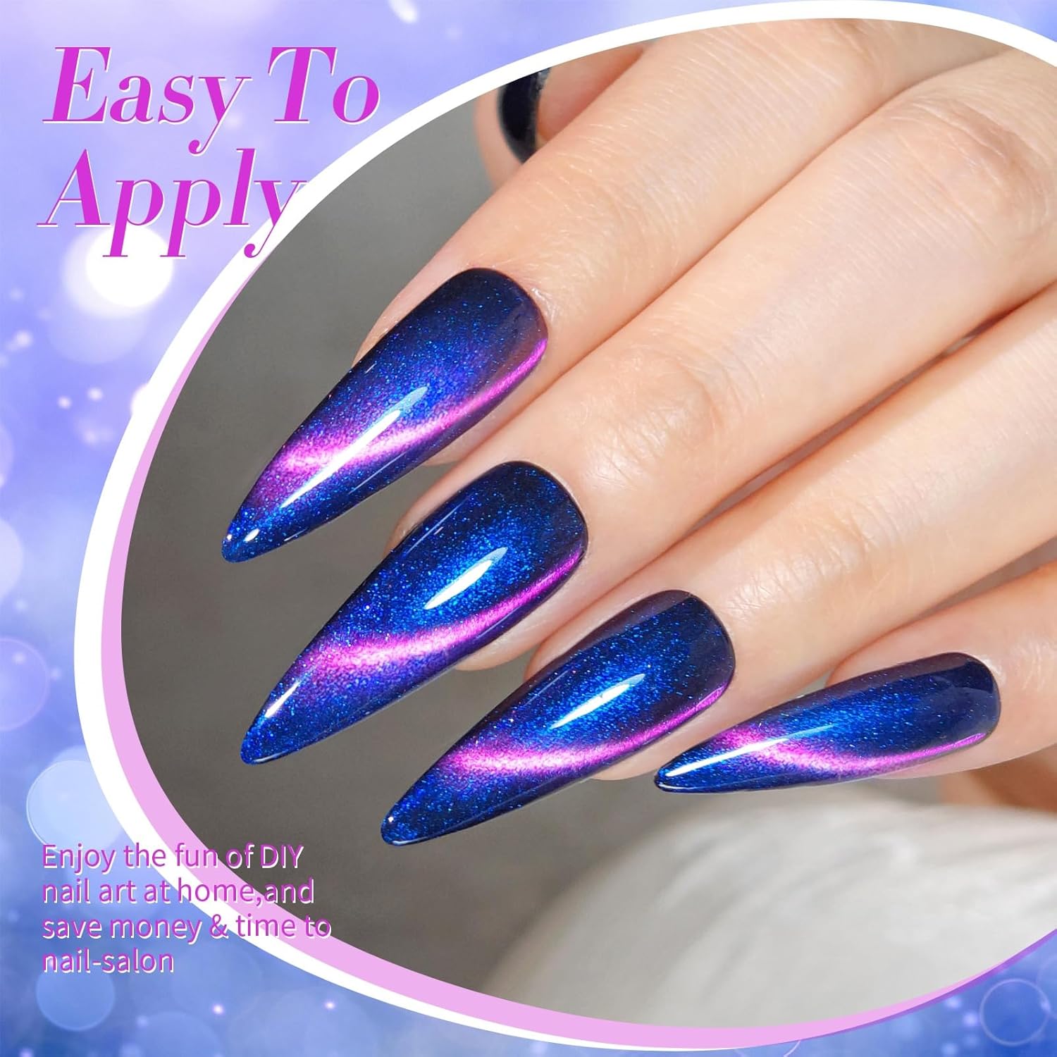 BORN PRETTY Cat Magnetic Eye Gel Nail Polish,Firefly Magnetic Gel Polish Blueberry Cat Magnetic Eye Gel Manicure Nail Art DIY 15ml-BrightBean Baby