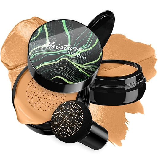Mushroom Head Air Cushion CC Cream BB Cream Even Skin Tone Liquid Foundation, Concealer Lasting Makeup Base Primer (#06 Brown)-BrightBean Baby