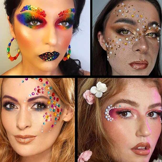 Flat Back Rhinestone+Half Round Pearl Kits Colorful Rhinestones+White AB Pearls With Picker Pencil And Tweezer For Home DIY And Professional Use-BrightBean Baby