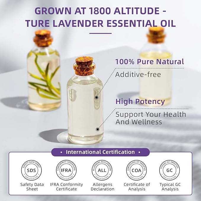 HIQILI 32 Fl Oz Lavender Essential Oil Pure, for Aromatherapy Diffuser, Hair, Includes Premium Quality Glass Dropper-32 Ounces-BrightBean Baby