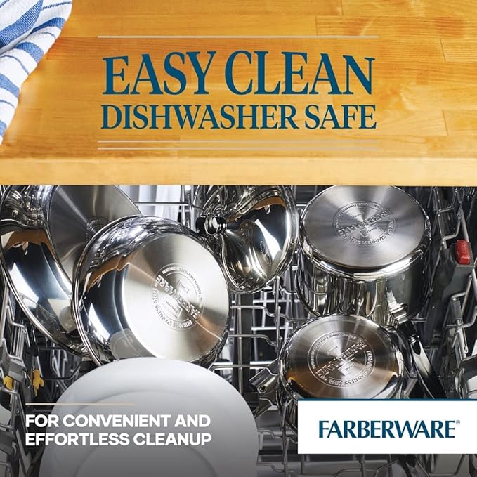Farberware Classic Stainless Steel Cookware Set 15-Piece - Complete Kitchen Pots and Pans