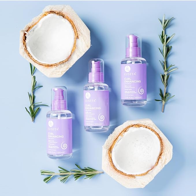Luseta Curl Enhancing Hair Oil Define Curl & Restore Bounce Anti-frizzing and Smoothing for Curly Hair Type 3.38oz-BrightBean Baby