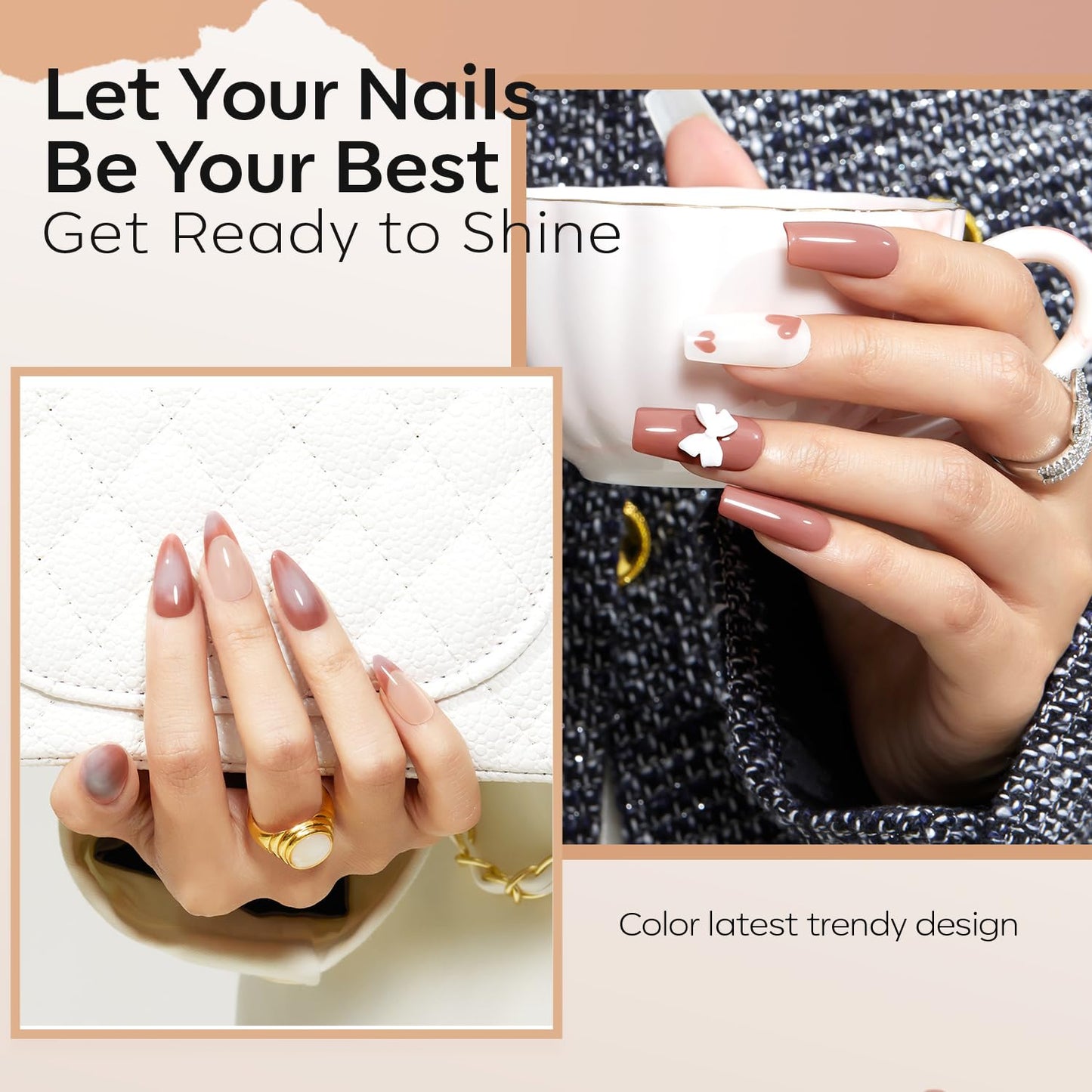 modelones Brown Nail Polish, Neutral Dark Nude 15 ml Quick Dry Nail Lacquer Strengthener Chip Resistant Long Last Shine Fingernail Toe Nail Art DIY Home Travel Manicure Gift for Women Girls 0.5 Fl Oz-BrightBean Baby