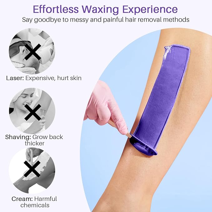 BLITZWAX Brazilian and Bikini Waxing Kit for Women, Hard Wax Warmer for Face, Legs, and Body, At Home Hair Removal Kit, Beginner Friendly, Quick Heating, 28 Accessories-BrightBean Baby