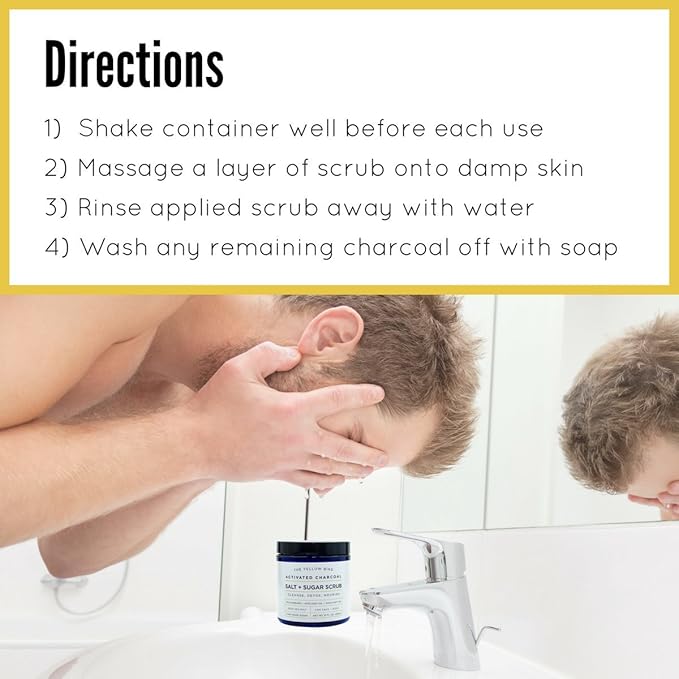 Natural Activated Charcoal Body & Face Scrub. Exfoliating Dead Sea Salt & Sugar Scrub. Deep Cleansing Pore Minimizer. Anti Cellulite, Acne, Blackhead, Scars, Wrinkle Treatment.-BrightBean Baby