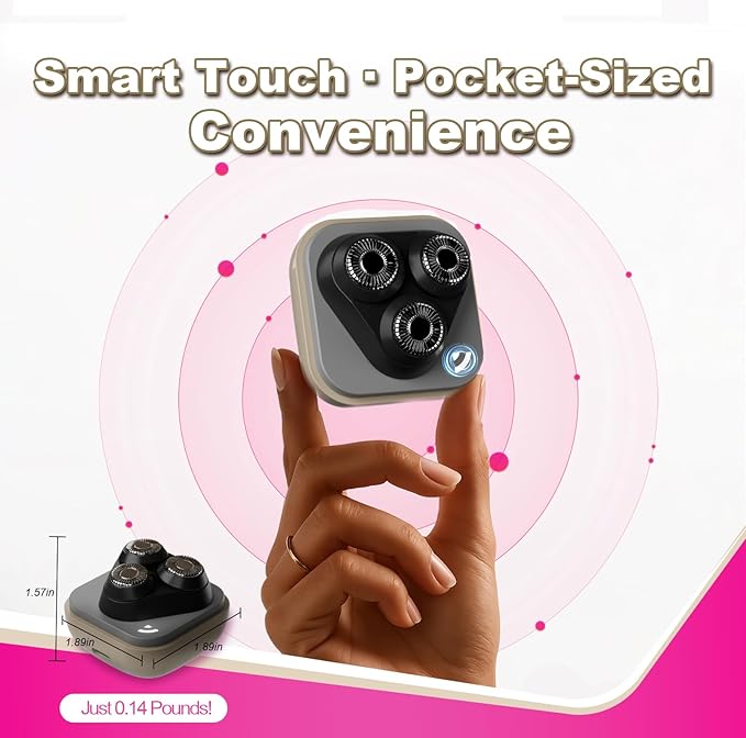 Facial Hair Removal for Women, 3D Floating Blade Rotary Razor, Wet/Dry Electric Shaver, Portable & USB Rechargeable Epilator Hair Remover for Face, Upper Lip, Chin, Arms & Legs (Beige)-BrightBean Baby