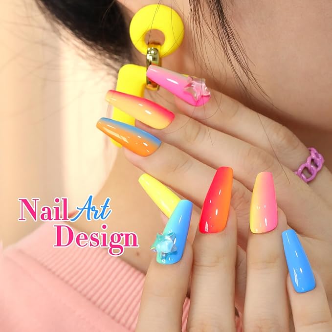 Double Rhythm 6 Pcs 15 ML Gel Polish Set Same Color Same Bottle Soak Off Gel Polish Kit Nail Art Manicure Salon DIY at Home for Women (Pastel Red Pink Orange Yellow Green-T6-11)-BrightBean Baby