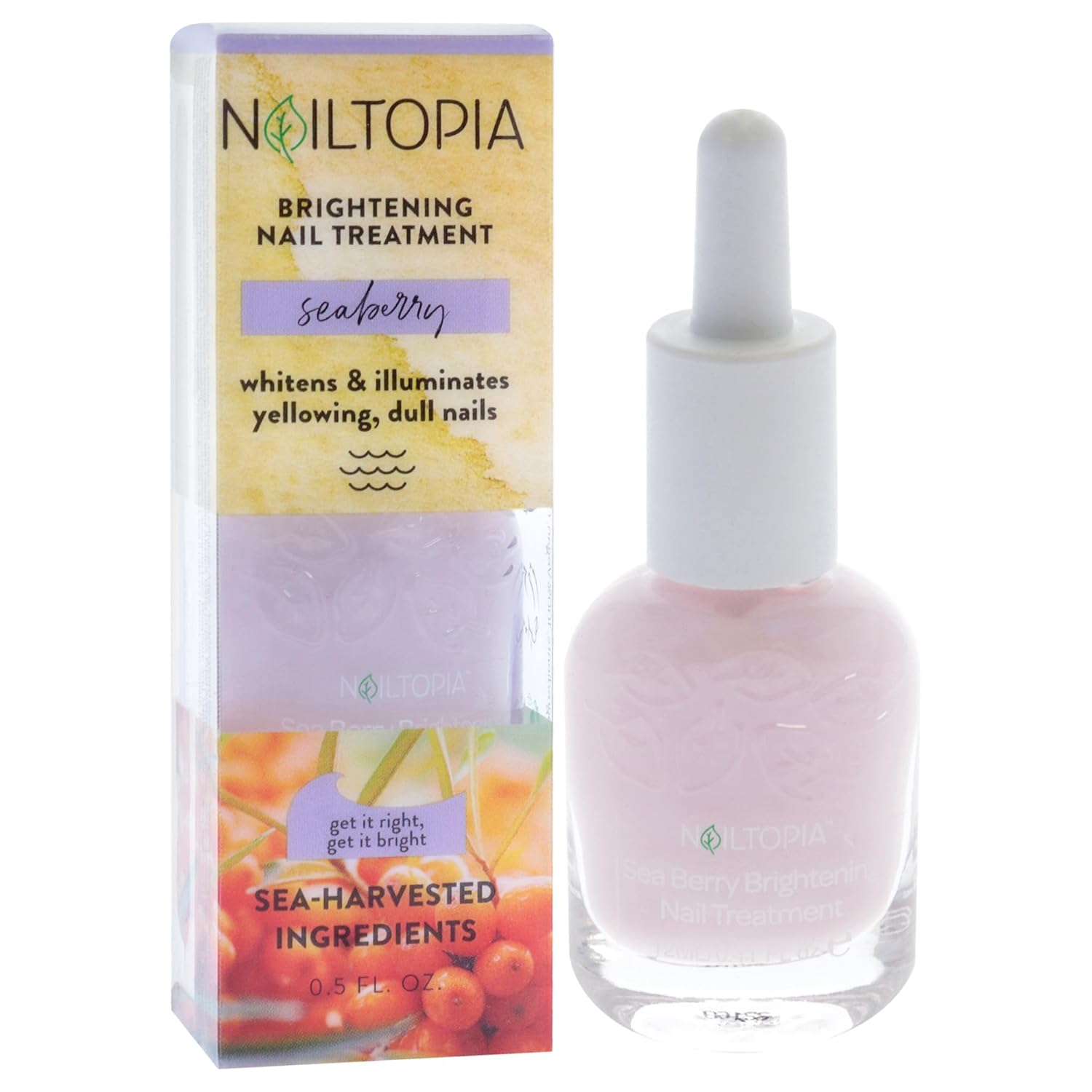 Nailtopia Healing and Brightening Nail Treatment - Nail Growth Oil - Nail Strengthener Treatment for Hard Nails - With Superfood Sea Berry - 0.41 oz-BrightBean Baby