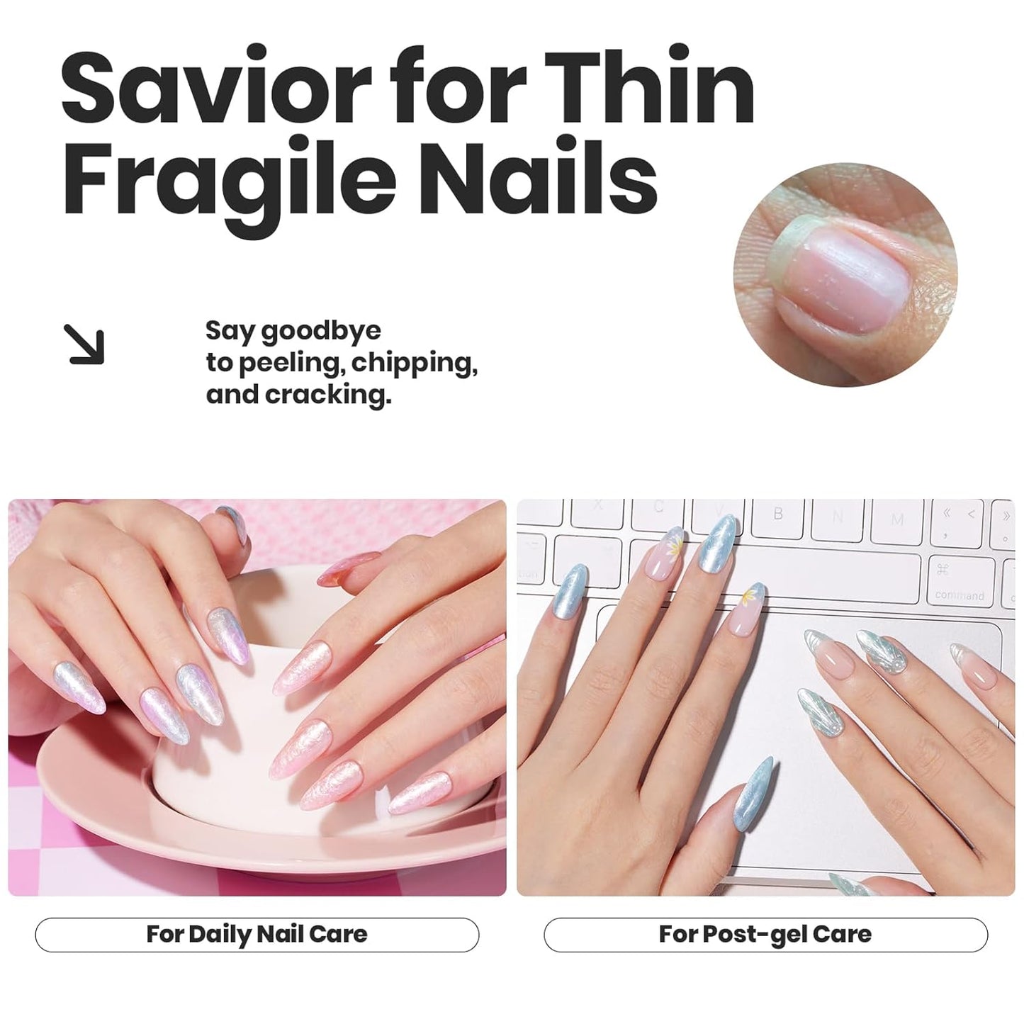 Beetles Nail Polish Set, 6 Colors Pearl Nail Polish Kit Pastel Pearl Shimmer Pink Orange Blue Green Dreamy Swirl Quick Dry Fingernail Polish Gifts for Women Salon DIY Manicure Kit-BrightBean Baby