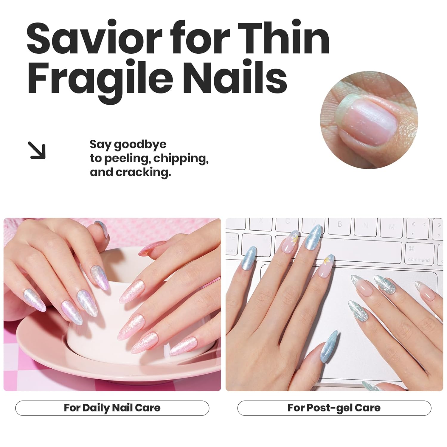 Beetles Nail Polish Set, 6 Colors Pearl Nail Polish Kit Pastel Pearl Shimmer Pink Orange Blue Green Dreamy Swirl Quick Dry Fingernail Polish Gifts for Women Salon DIY Manicure Kit-BrightBean Baby