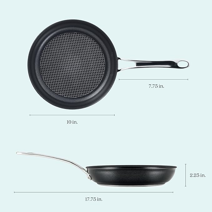 Anolon X Hybrid Nonstick Induction Frying Pan/Skillet, 10 Inch - Dark Gray