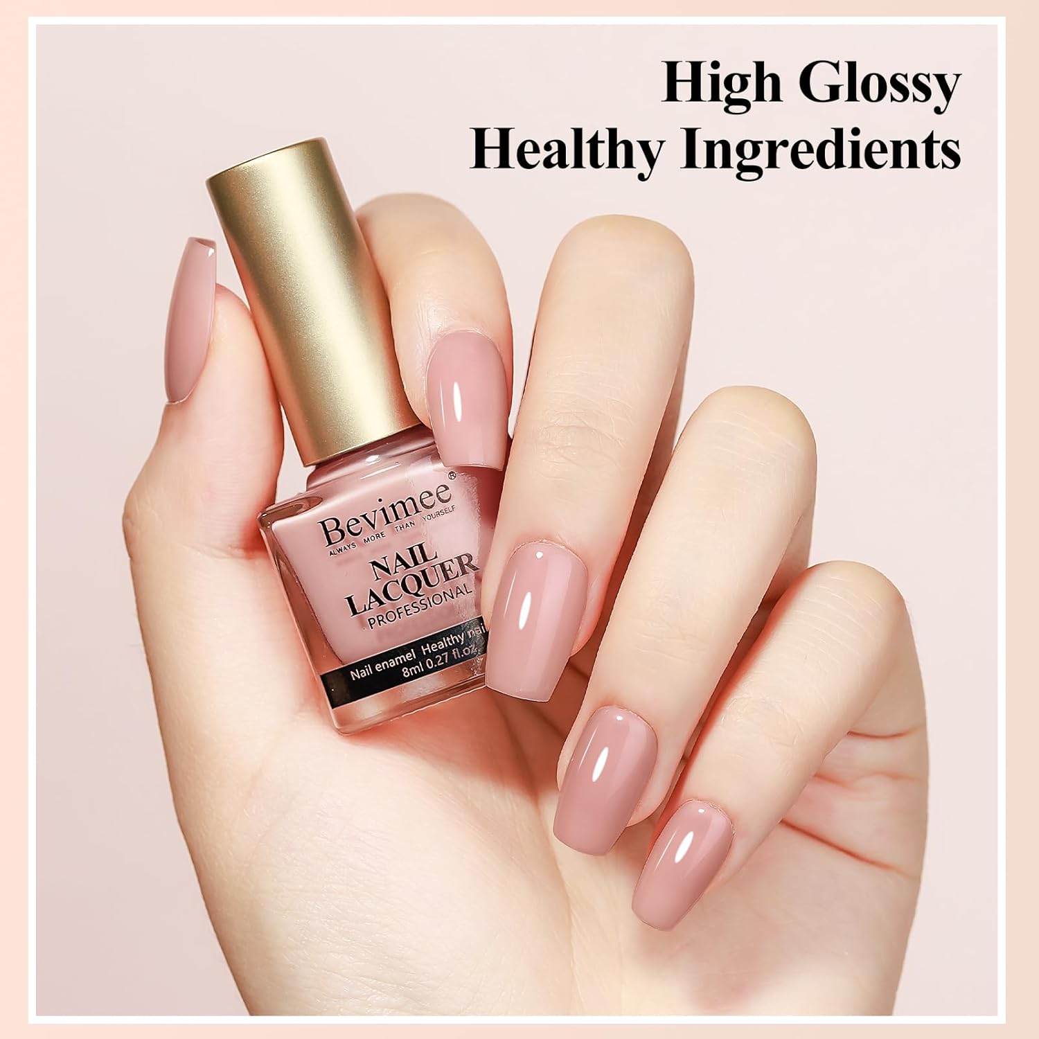 Nude Nail Polish Set: Quick Dry Nail Lacquer Non Ge Regular Sheer Colors White Nude Light Pink Natural Fingerpolish Fast Drying DIY Salon Gift For Women, 6 Colors 8lm/0.27fl.oz-BrightBean Baby