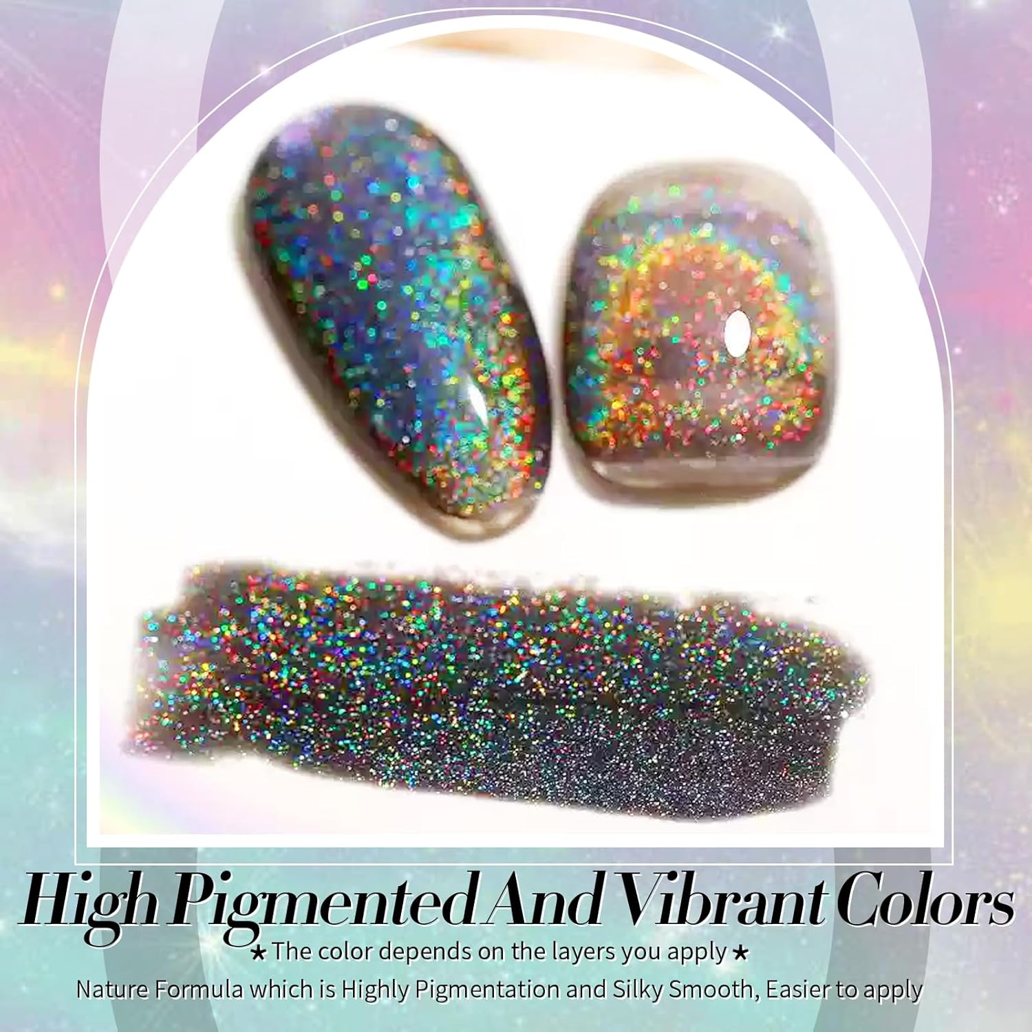 Born Pretty Cat Magnetic Eye Gel Nail Polish Holographic Rainbow Cat Magnetic Gel, Black Glitter Magnetic Soak Off U v Nail Gel Diy Art for Girls Women 15ML-BrightBean Baby