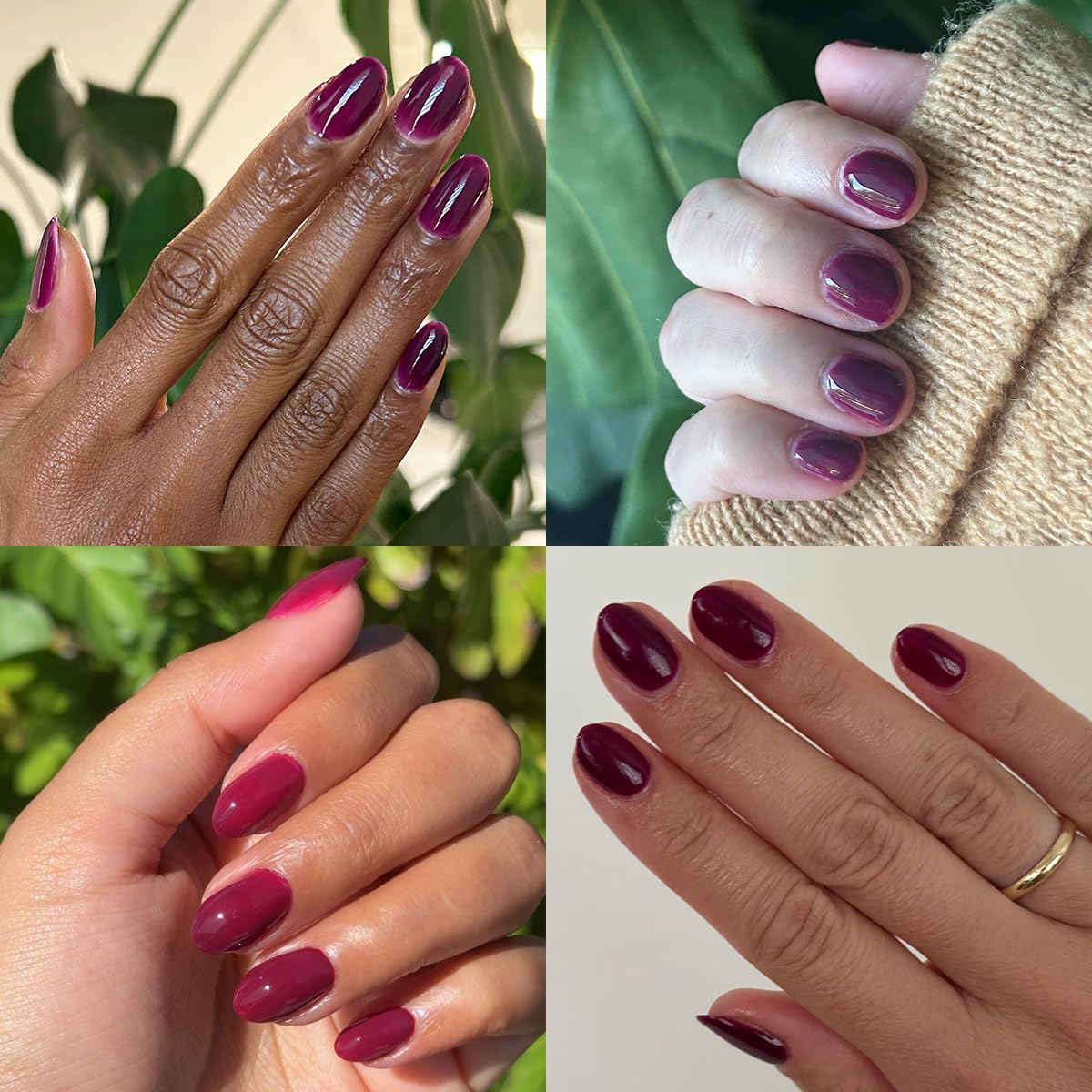 Olive & June Gel Polish | UV LED Nail Lamp Needed | Long Lasting Formula | Up to 21 Days of Wear | Damage-Free Removal | Salon-Quality Manicure, Pedicure at Home | Plaza | Mulberry Purple-BrightBean Baby