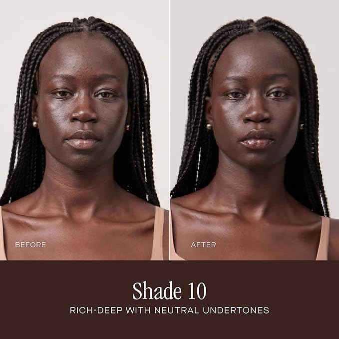 Summer Fridays Sheer Skin Tint - Skin Tint with Hyaluronic Acid - Helps Diminish Uneven Skin Tone - Sheer to Light Coverage - Shade 10 - Rich Deep with Neutral Undertones (1 Fl Oz)-BrightBean Baby