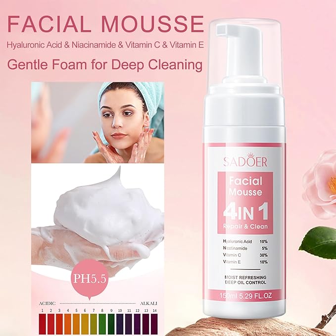 4 IN 1 Face Care Kit, Gifts for Women, Anti Aging Skin Care Set, Reduce Wrinkles with Hyaluronic Acid, Niacinamide, Vitamin C, Vitamin E, Daily Skin Care Routine, Face Skin Care Kit for Women Gift-BrightBean Baby