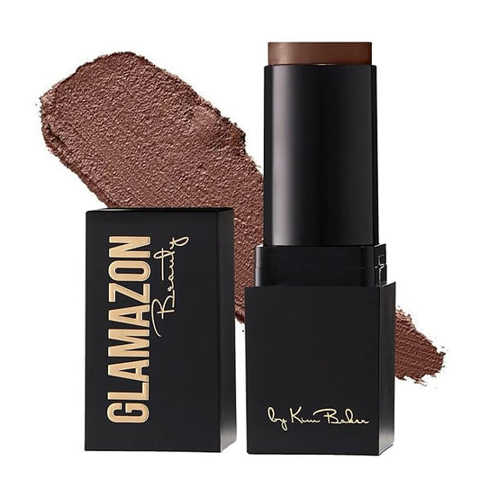 Glamazon Second to None Foundation Stick, Chocolate Mousse, Light-to-Full Coverage, Weightless Makeup With a Glowy Natural Finish-BrightBean Baby