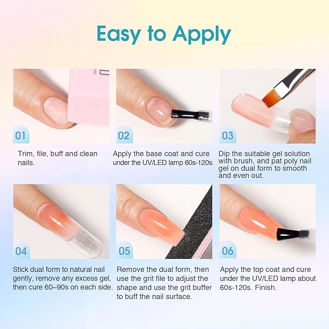 ROSALIND Poly Nail Gel Colors Kit -14 Colors +72 Nail Art Accessories kit Poly Nails Gel Kit Starter Kit with Mini UV Lamp Slip Solution Poly Nail Art Tools for Beginners with Everything-BrightBean Baby