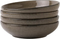 famiware Tempus Pasta Bowls Set of 4, 40 oz Bowls for Kitchen, Stoneware Deep Serving Bowls, Dishwasher & Microwave Safe Bowls for Cereal, Salad, Soup, Dessert etc - Dark Olive