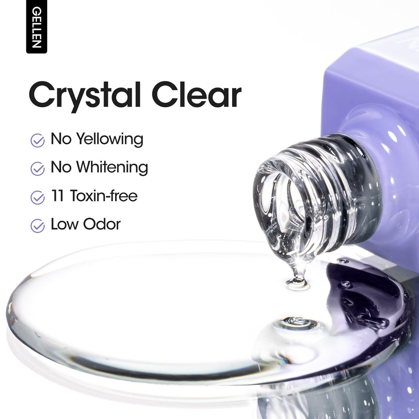 Gellen 18ml Gel Top Coat, Superior High Gloss Shiny Nail Polish Finish, Long Lasting Top Coat for DIY Nail Art Manicure-BrightBean Baby