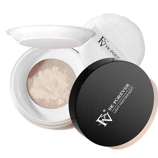 FV Baking Powder, Lightweight Loose Smooth Ivory Setting Powder Highlighter Poreless Longwearing Matte Waterproof Oil Absorb Makeup Powder for Setting with No Flashback 0.35oz(10g)-BrightBean Baby