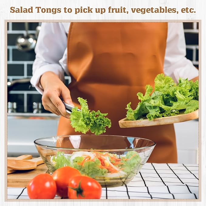 2 Pack 9 Inch and 12 Inch Serving Food Tongs Silver Buffet Stainless Steel Tongs Polished Heavy Duty Kitchen Tableware Set for Cooking Salad Party Picking up Ice Appetizers and More